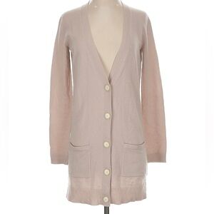 Theory Short Sleeve Cardigan V-neck Soft Cashmere Tan‎ Size S